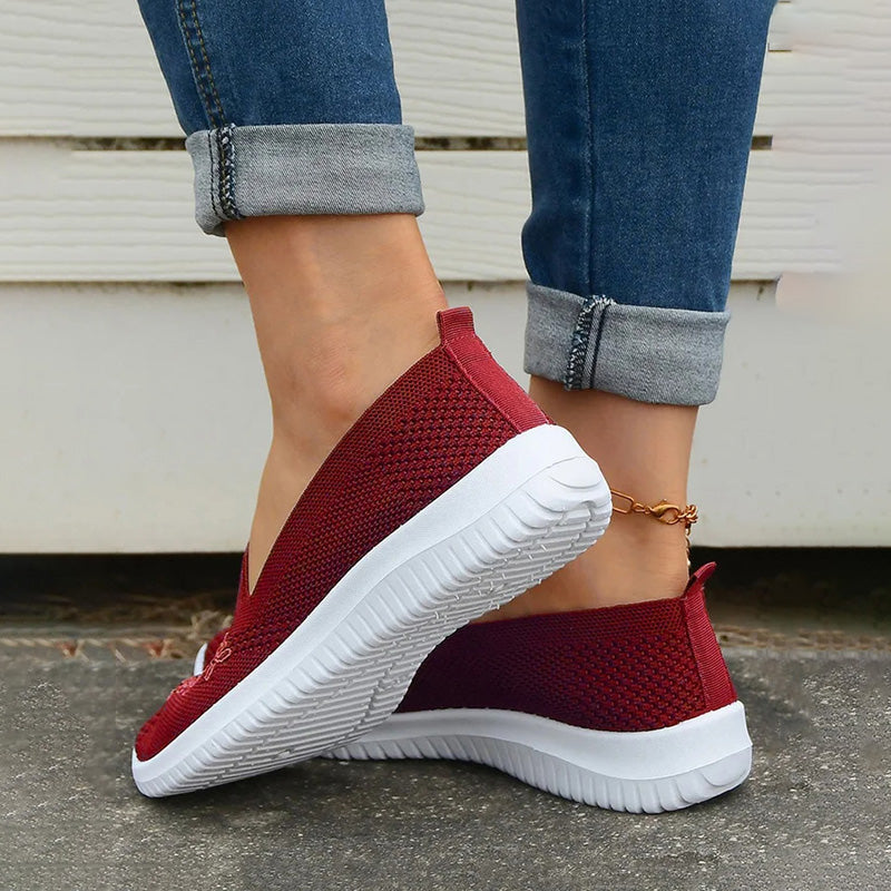 Blommiga Broderade Andningsbara Skor