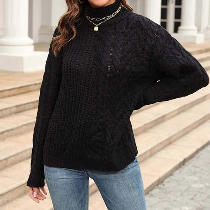 Casual Kabelstickad Tröja