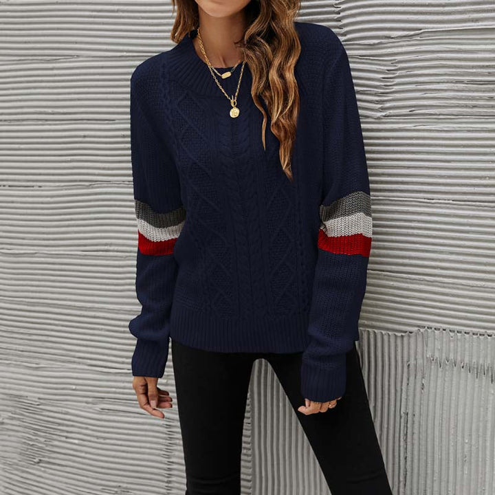 Casual Kabelstickad Tröja