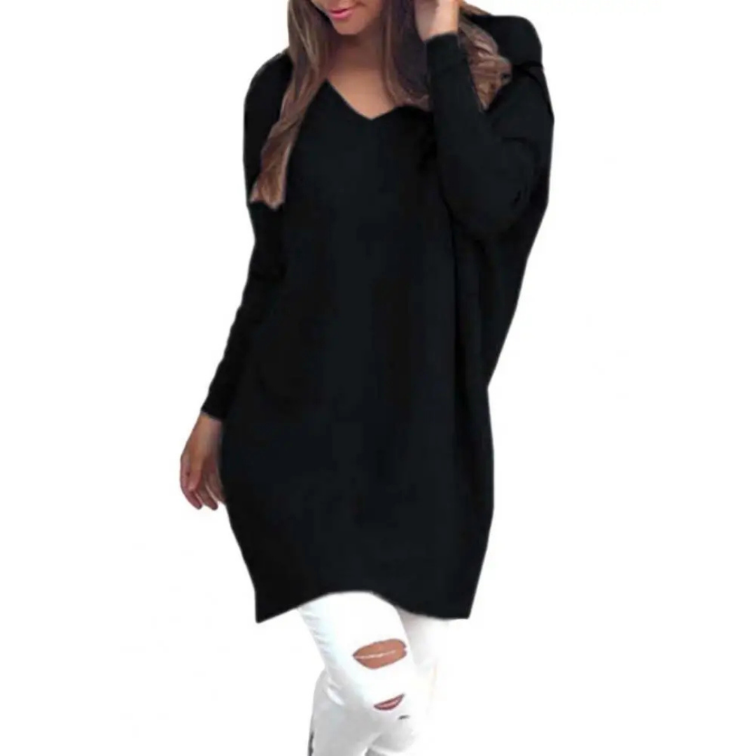 Kathy | Damers Casual Oversized Tröja med V-ringning