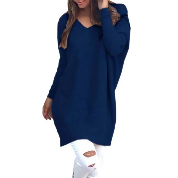 Kathy | Damers Casual Oversized Tröja med V-ringning
