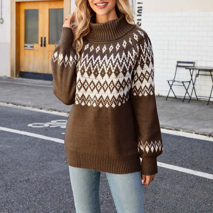 Vintage Geometrisk Stickad Tröja