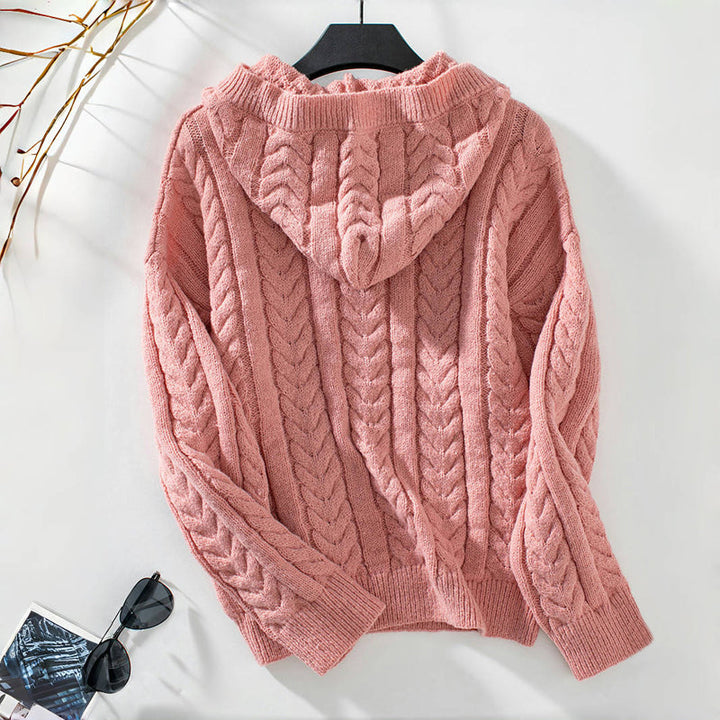 Casual Kabelstickad Tröja