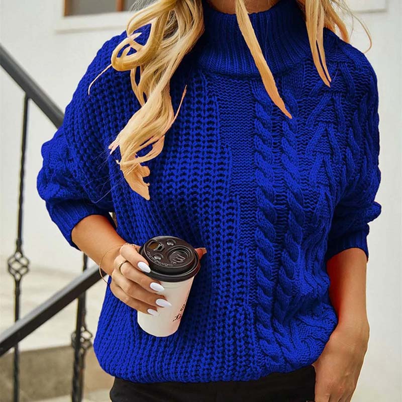 Casual Kabelstickad Tröja