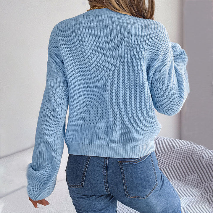 Casual Kabelstickad Tröja