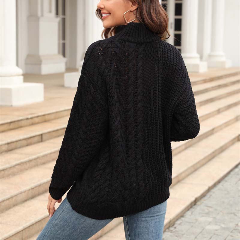 Casual Kabelstickad Tröja