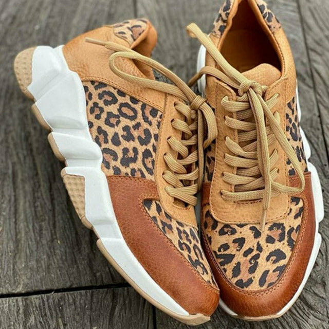 Lediga Sneakers Med Leopardmönstret