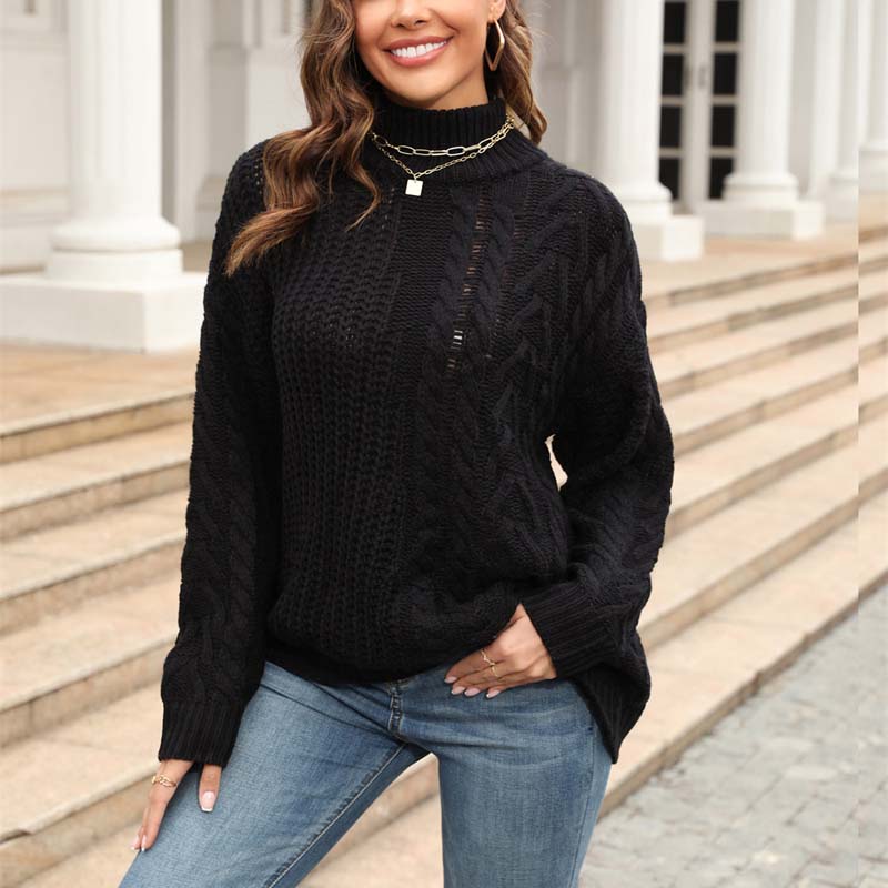 Casual Kabelstickad Tröja