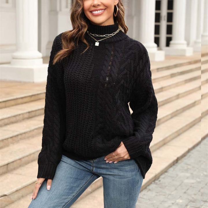 Casual Kabelstickad Tröja