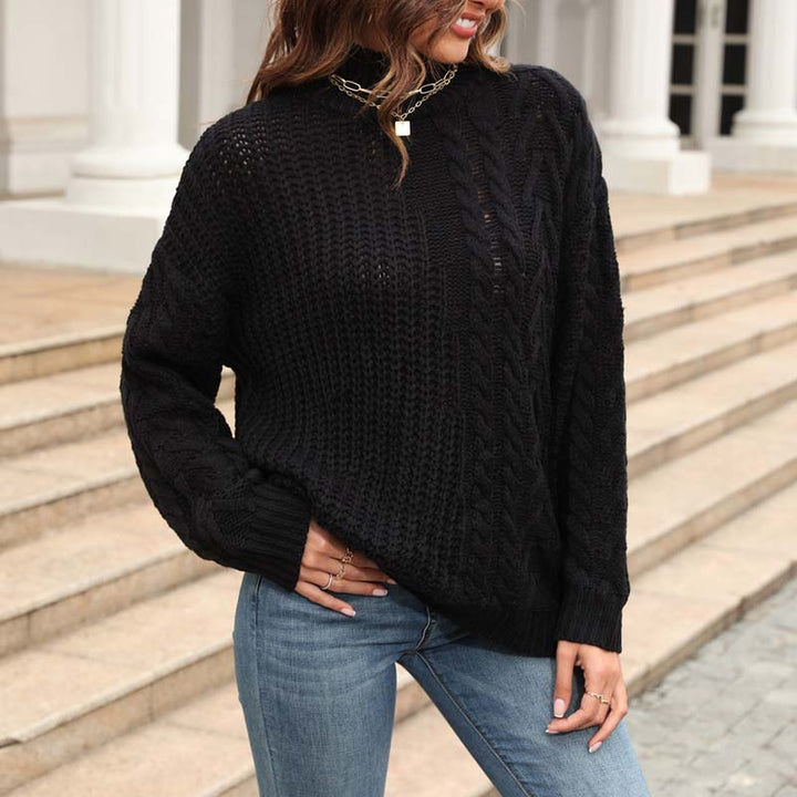 Casual Kabelstickad Tröja