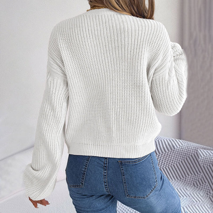 Casual Kabelstickad Tröja