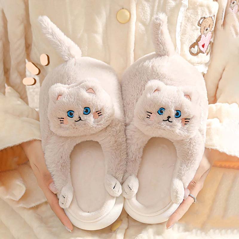 Tecknad Katt Plysch Tofflor