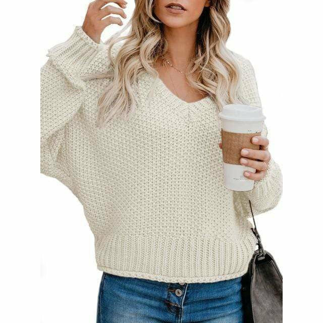 Lös V-Ringad Tröja