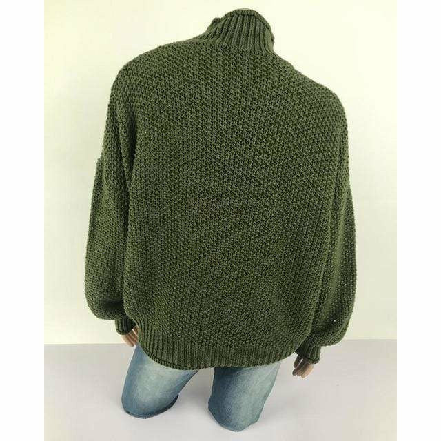 Avslappnad Stickad Solid Tröja