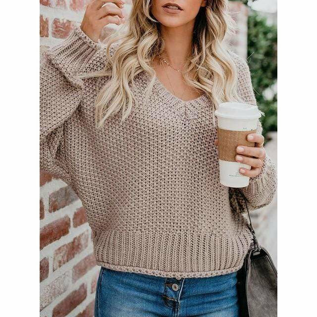 Lös V-Ringad Tröja